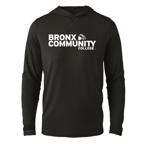 Black Long Sleeve Hooded Tee-Official Logo