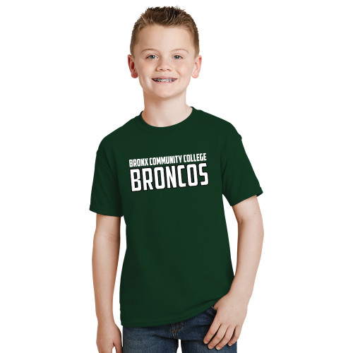 Youth Dark Green T-Shirt-Bronx Community College Bronocs