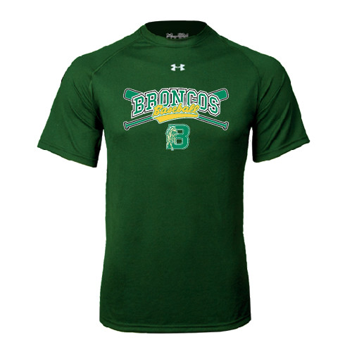 Under Armour Dark Green Tech Tee-Cross Bats Design