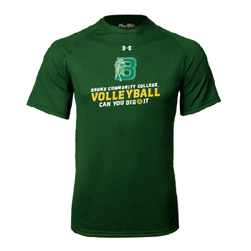 Under Armour Dark Green Tech Tee-Volleyball Design