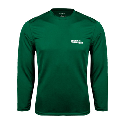 Dark Green Performance Long Sleeve Shirt-Official Logo