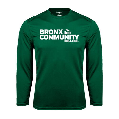 Dark Green Performance Long Sleeve Shirt-Official Logo