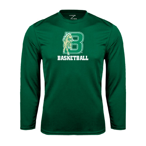 Dark Green Performance Long Sleeve Shirt-Basketball