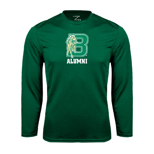 Dark Green Performance Long Sleeve Shirt-Alumni