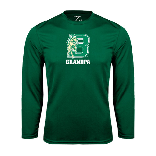 Dark Green Performance Long Sleeve Shirt-Grandpa