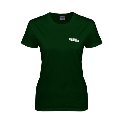 Womens Dark Green Short Sleeve Tee-Official Logo