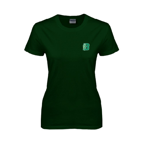Womens Dark Green Short Sleeve Tee-Bronoc