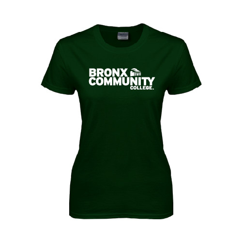 Womens Dark Green Short Sleeve Tee-Official Logo