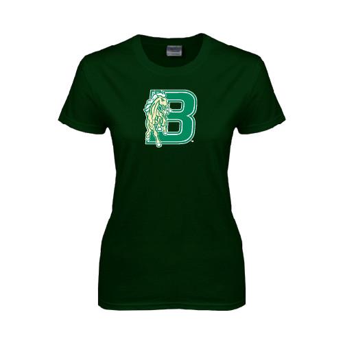 Womens Dark Green Short Sleeve Tee-Bronoc