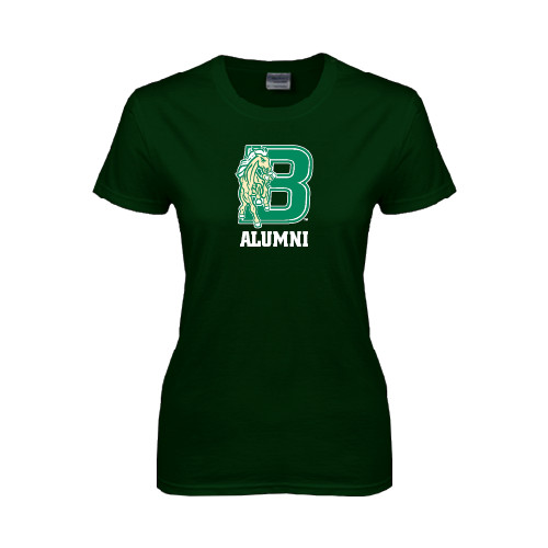 Womens Dark Green Short Sleeve Tee-Alumni