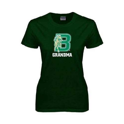 Womens Dark Green Short Sleeve Tee-Grandma