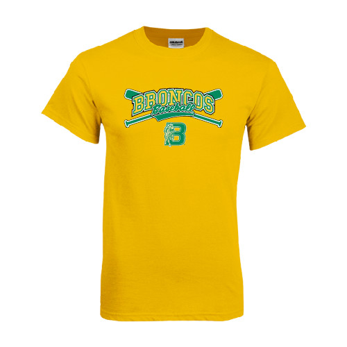 Gold T-Shirt-Cross Bats Design