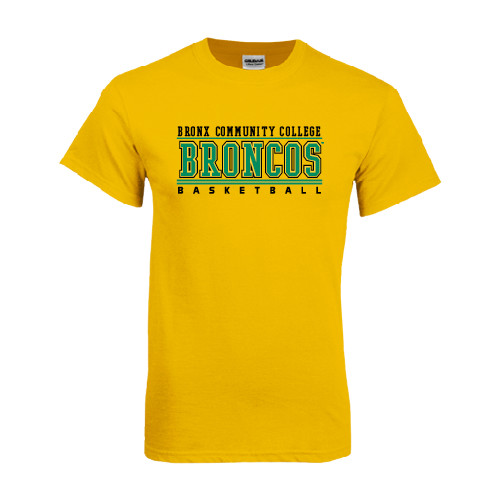 Gold T-Shirt-Stacked Basketball Design