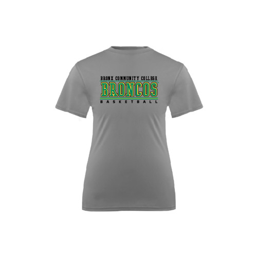 Youth Performance Grey Concrete Tee-Stacked Basketball Design