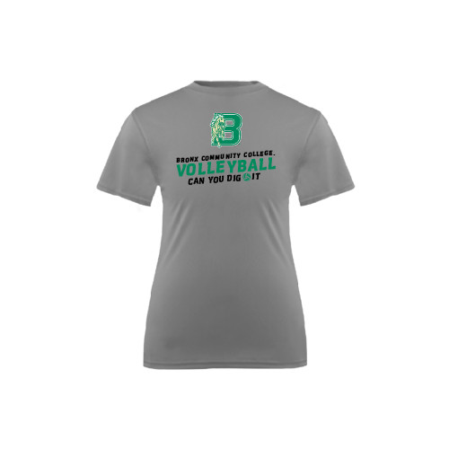 Youth Performance Grey Concrete Tee-Volleyball Design