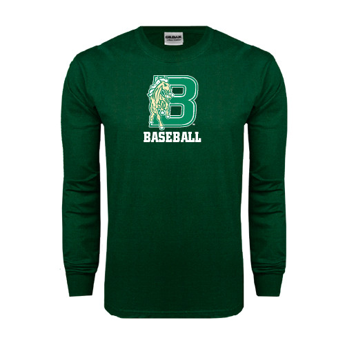 Dark Green Long Sleeve T Shirt-Baseball