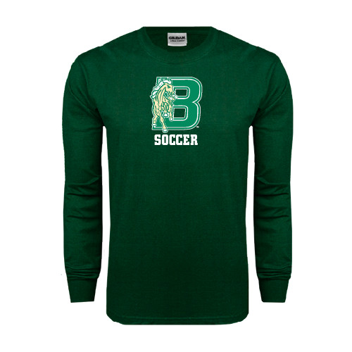 Dark Green Long Sleeve T Shirt-Soccer