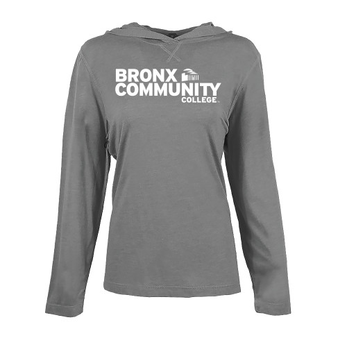 Womens Grey Heather Long Sleeve Hooded Tee-Official Logo