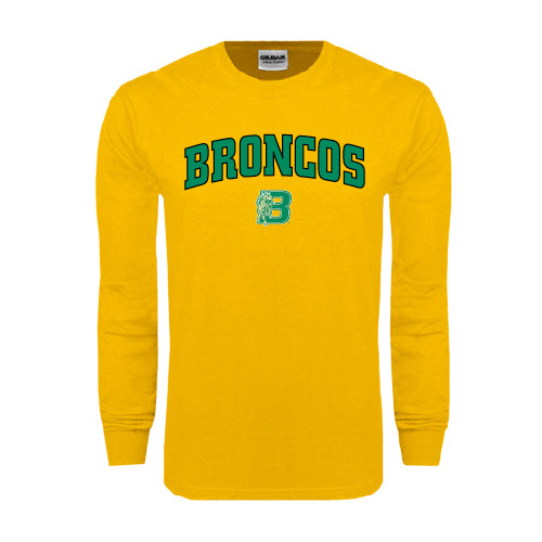 Gold Long Sleeve T Shirt-Arched Broncos