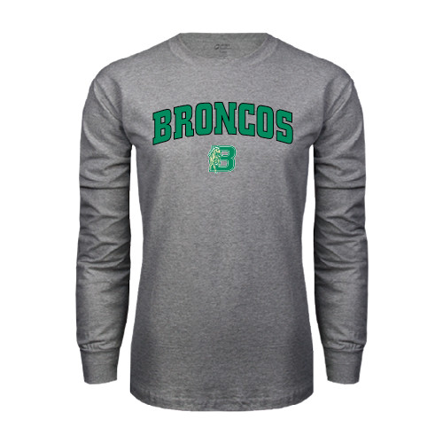 Grey Long Sleeve T Shirt-Arched Broncos