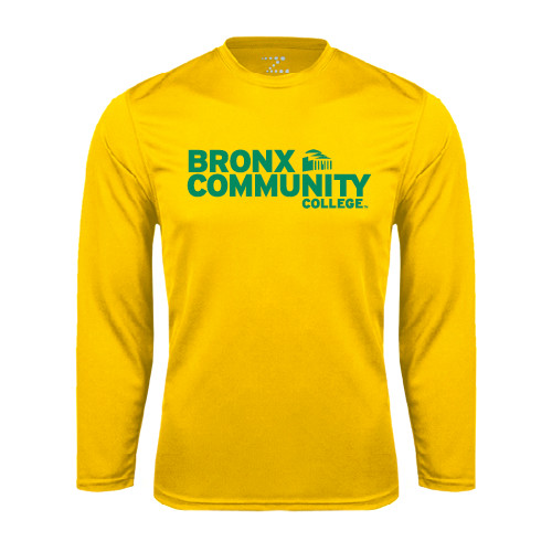 Gold Performance Long Sleeve Shirt-Official Logo