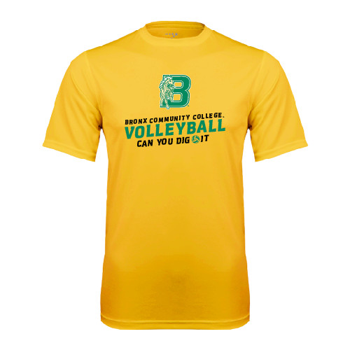 Gold Performance Tee-Volleyball Design