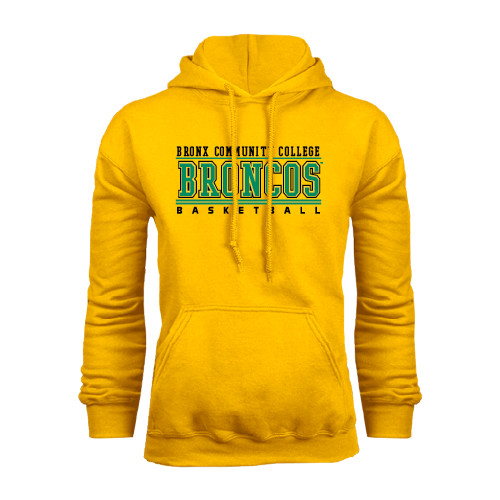 Gold Fleece Hoodie-Stacked Basketball Design