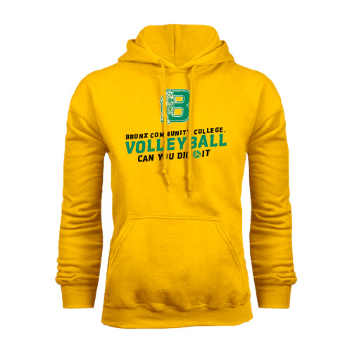 Gold Fleece Hoodie-Volleyball Design