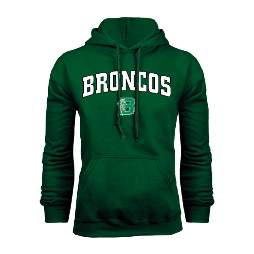 Dark Green Fleece Hood-Arched Broncos