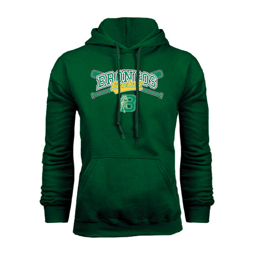 Dark Green Fleece Hood-Cross Bats Design