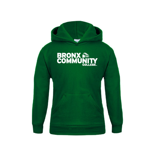Youth Dark Green Fleece Hoodie-Official Logo