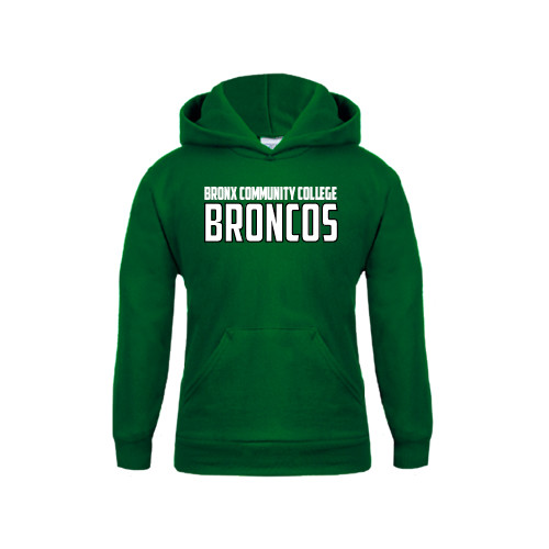 Youth Dark Green Fleece Hoodie-Bronx Community College Bronocs
