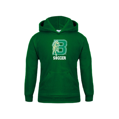 Youth Dark Green Fleece Hoodie-Soccer