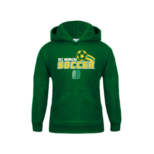 Youth Dark Green Fleece Hoodie-Soccer Swoosh