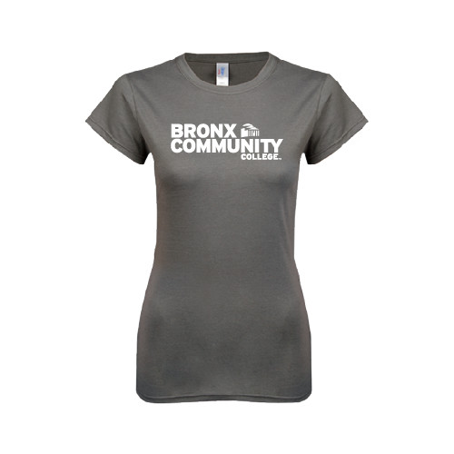 Next Level Womens Charcoal Boyfriend Tee-Official Logo