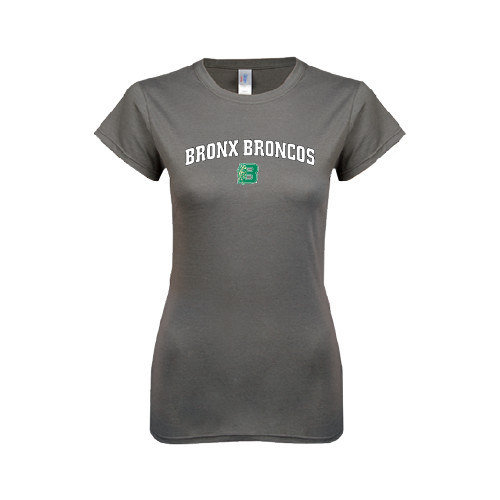 Next Level Womens Charcoal Boyfriend Tee-Bronox Broncos