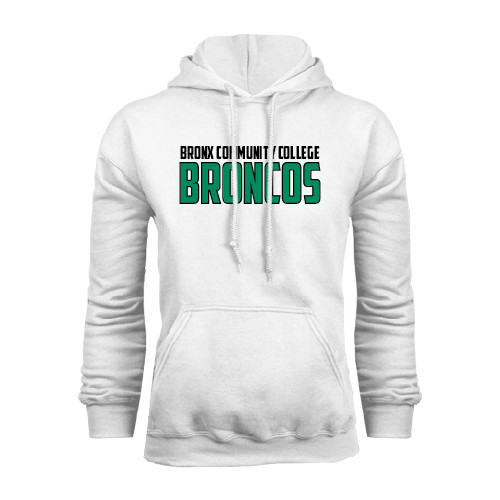 White Fleece Hoodie-Bronx Community College Bronocs