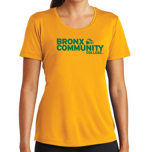 Womens Gold Performance Short Sleeve Tee-Official Logo