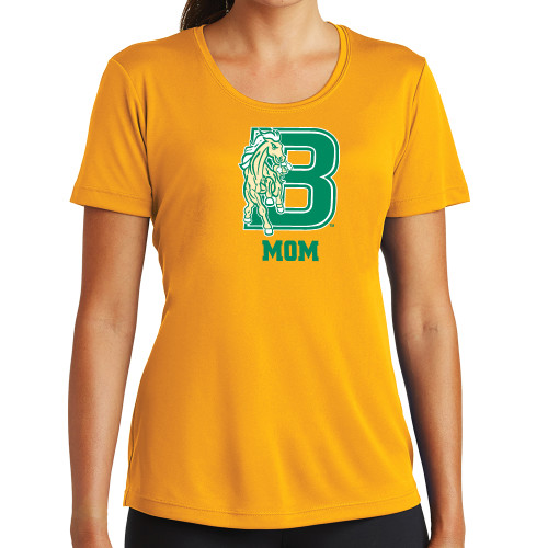 Womens Gold Performance Short Sleeve Tee-Mom