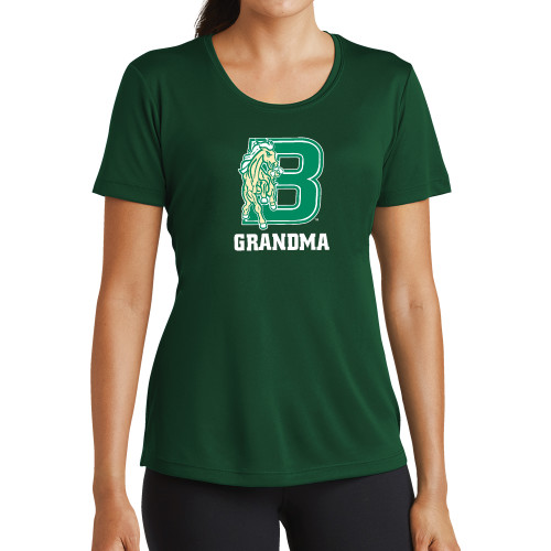 Womens Dark Green Performance Short Sleeve Tee-Grandma