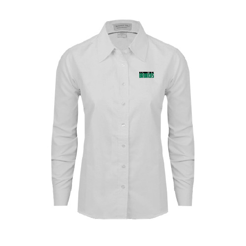 Womens White Oxford Shirt-Bronx Community College Bronocs