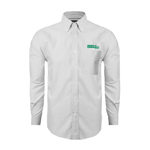 White Oxford Long Sleeve Shirt-Official Logo