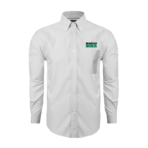White Oxford Long Sleeve Shirt-Bronx Community College Bronocs