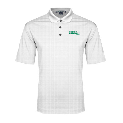 White Performance Fine Jacquard Polo-Official Logo