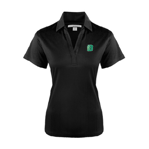 Womens Black Performance Fine Jacquard Polo-Bronoc