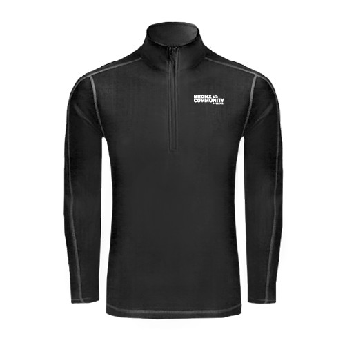 Sport Tek Black Sport Wick Stretch 1/2 Zip Pullover-Official Logo