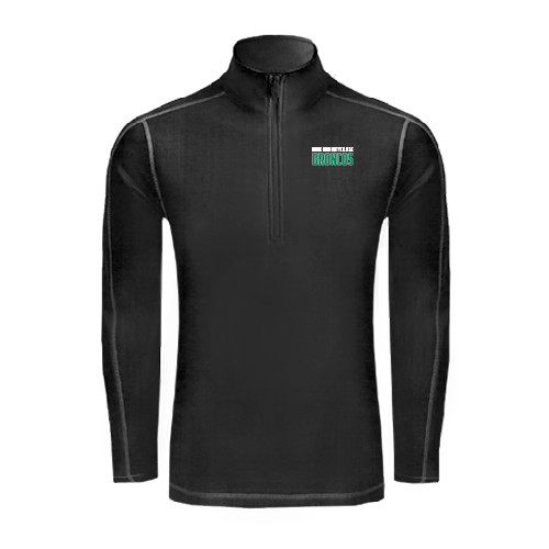 Sport Tek Black Sport Wick Stretch 1/2 Zip Pullover-Bronx Community College Bronocs