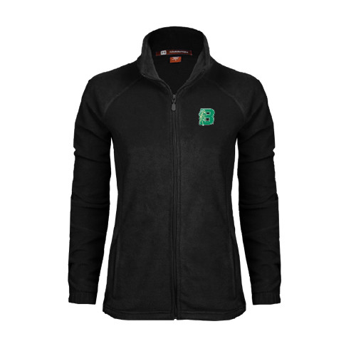 Womens Black Fleece Full Zip Jacket-Bronoc
