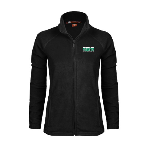 Womens Black Fleece Full Zip Jacket-Bronx Community College Bronocs