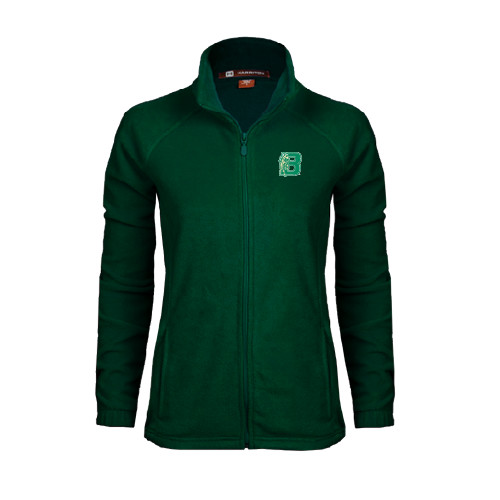 Womens Dark Green Fleece Full Zip Jacket-Bronoc